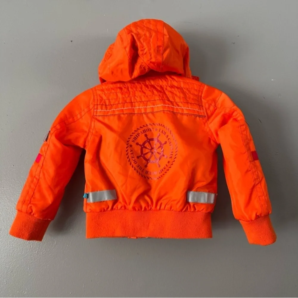 Lief! Infant/Toddler Zip Up Hooded Bomber‎ Jacket | Orange